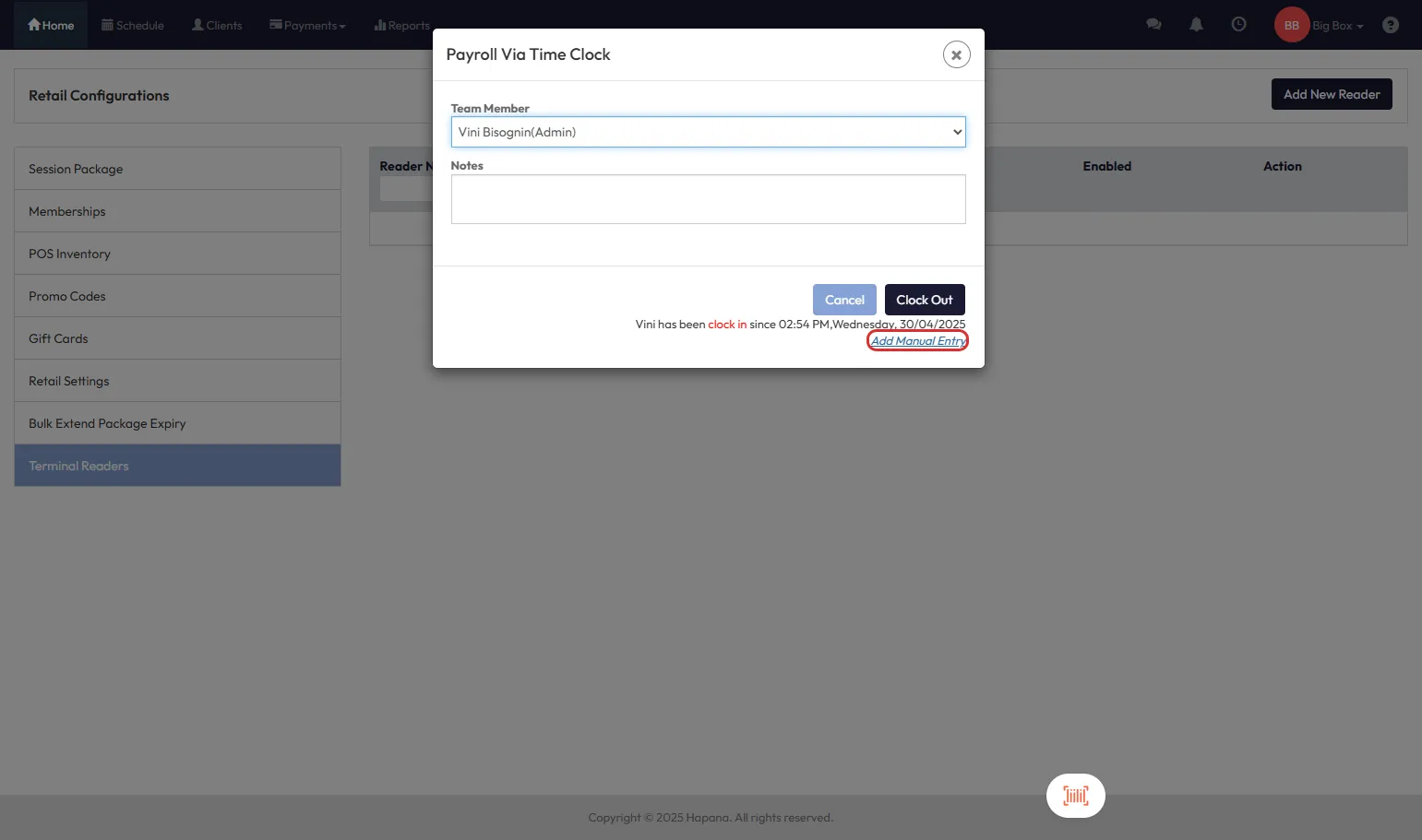 How to Add a Manual Time Clock Entry